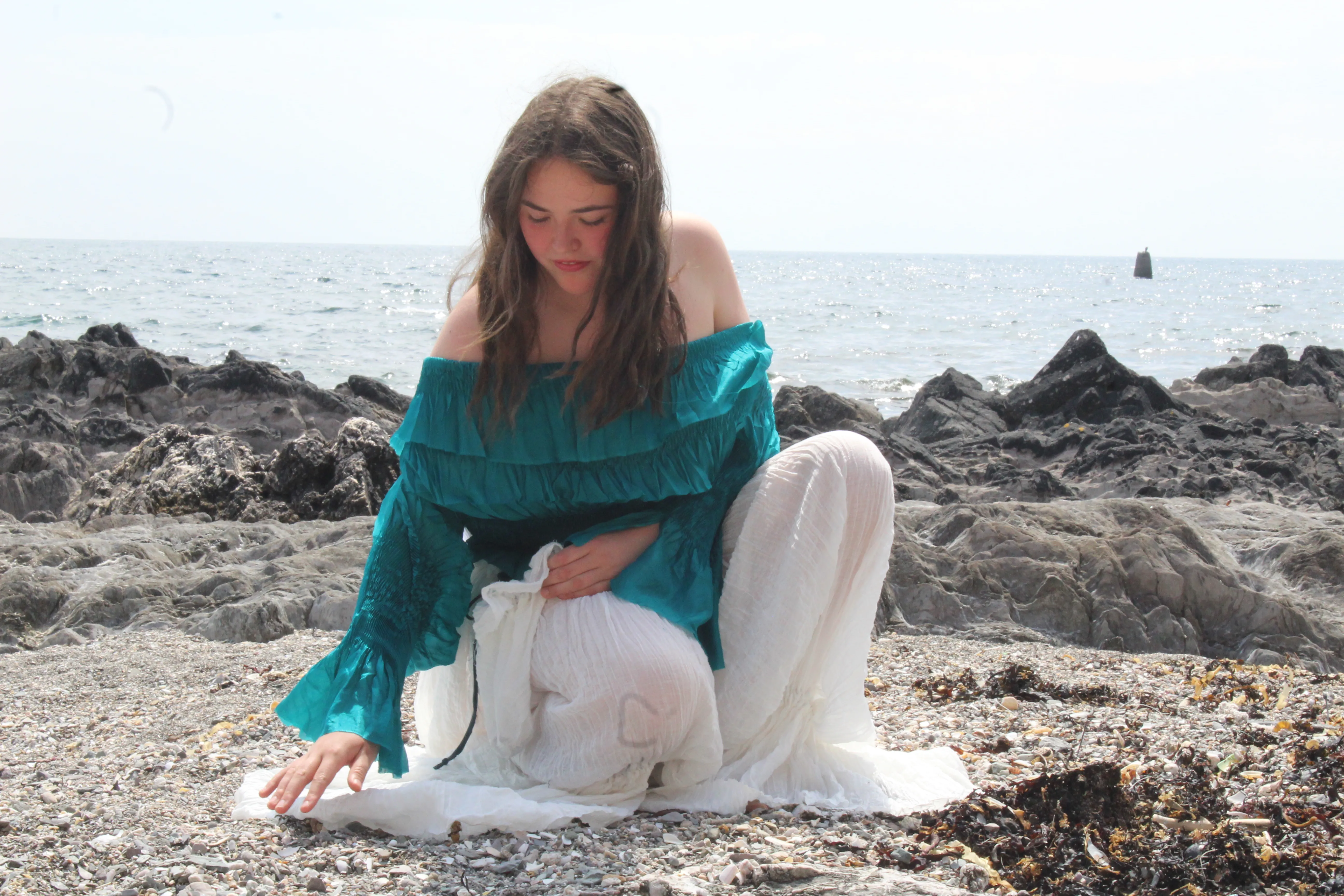 Sea Siren look photographed outdoors