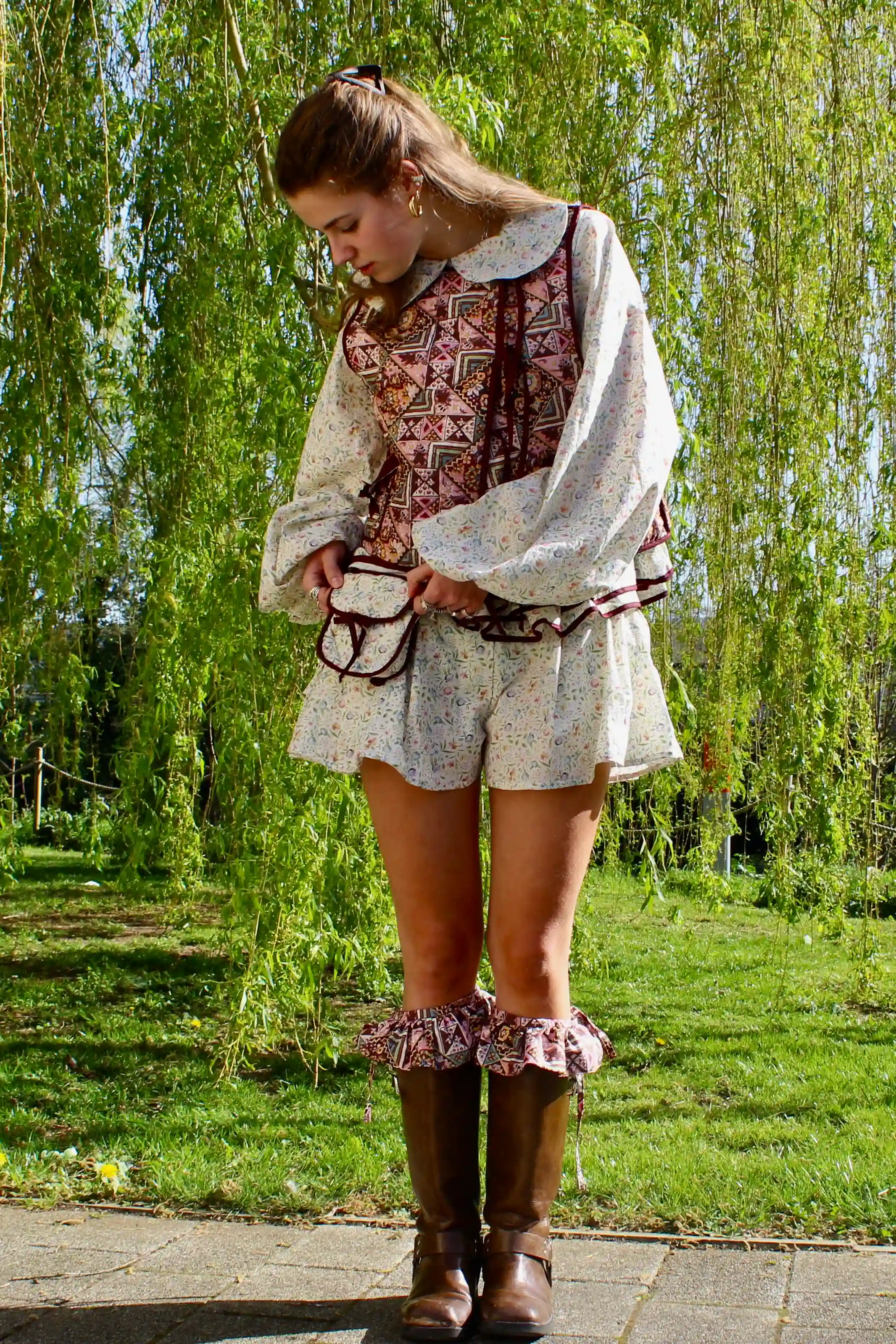 Women in Wellies garment detail